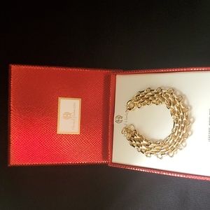 HOUSE OF HARLOW NEW GOLD-TONE LINK BRACELET WITH BOX GIFT